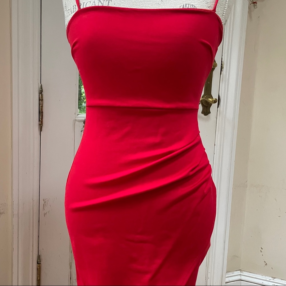 red Blue Blush tulip dress